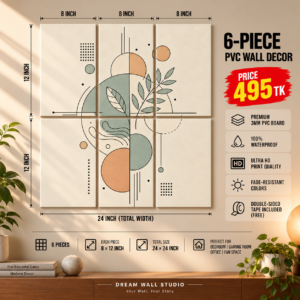 Botanical Line Art 6 Piece PVC Wall Decor – 3mm PVC board, 8x12 inch each – Dream Wall Studio