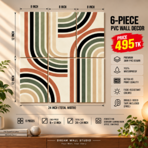 Rainbow Stripes 6 Piece PVC Wall Decor – 3mm PVC board, 8x12 inch each – Dream Wall Studio