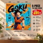Goku Kamehameha 6 Piece PVC Wall Decor – 3mm PVC board, 8x12 inch each – Dream Wall Studio
