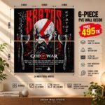 Kratos – God of War 6 Piece PVC Wall Decor – 3mm PVC board, 8x12 inch each – Dream Wall Studio