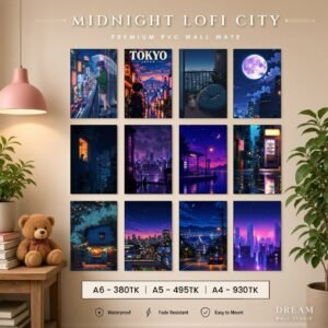 Midnight Lofi City PVC Wallmate 12pcs set – 3mm PVC wall board – Dream Wall Studio