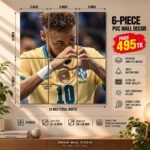 Neymar Brazil Heart 6 Piece PVC Wall Decor – 3mm PVC board, 8x12 inch each – Dream Wall Studio