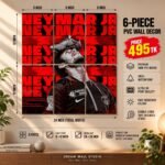 Neymar Jr Red Fury 6 Piece PVC Wall Decor – 3mm PVC board, 8x12 inch each – Dream Wall Studio