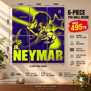 Neymar Uncrowned Prince 6 Piece PVC Wall Decor – 3mm PVC board, 8x12 inch each – Dream Wall Studio
