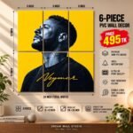 Neymar Yellow Portrait 6 Piece PVC Wall Decor – 3mm PVC board, 8x12 inch each – Dream Wall Studio