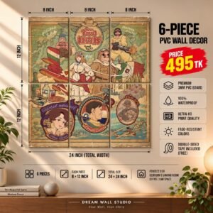 Porco Rosso Vintage 6 Piece PVC Wall Decor – 3mm PVC board, 8x12 inch each – Dream Wall Studio