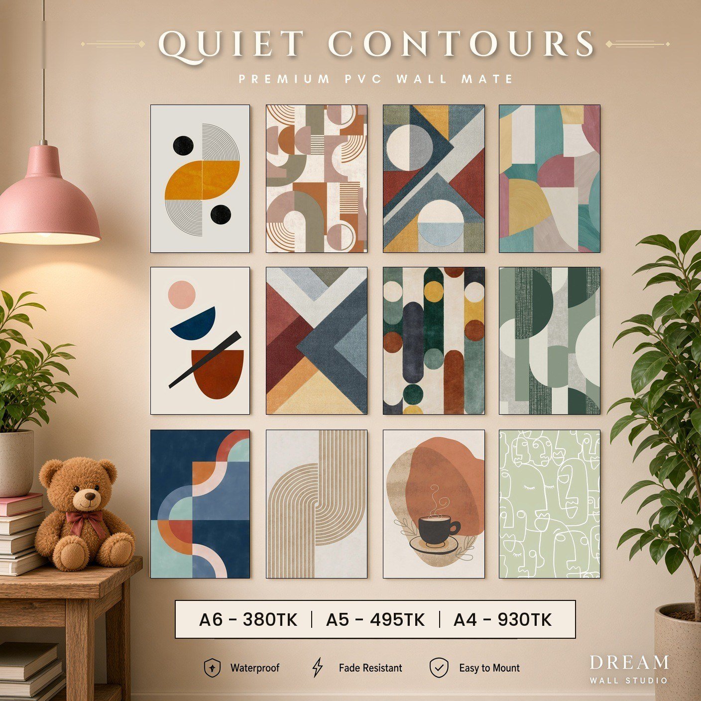 Quiet Contours PVC Wallmate 12pcs set – 3mm PVC wall board – Dream Wall Studio