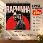Raphinha 6 Piece PVC Wall Decor – 3mm PVC board, 8x12 inch each – Dream Wall Studio