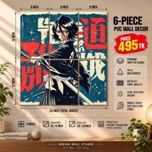 Rukia Kuchiki – Bleach 6 Piece PVC Wall Decor – 3mm PVC board, 8x12 inch each – Dream Wall Studio