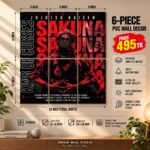 Sukuna – King of Curses 6 Piece PVC Wall Decor – 3mm PVC board, 8x12 inch each – Dream Wall Studio