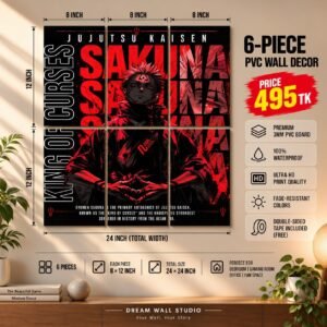 Sukuna – King of Curses 6 Piece PVC Wall Decor – 3mm PVC board, 8x12 inch each – Dream Wall Studio