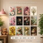 Vintage Bloom Botanica PVC Wallmate 12pcs set – 3mm PVC wall board – Dream Wall Studio